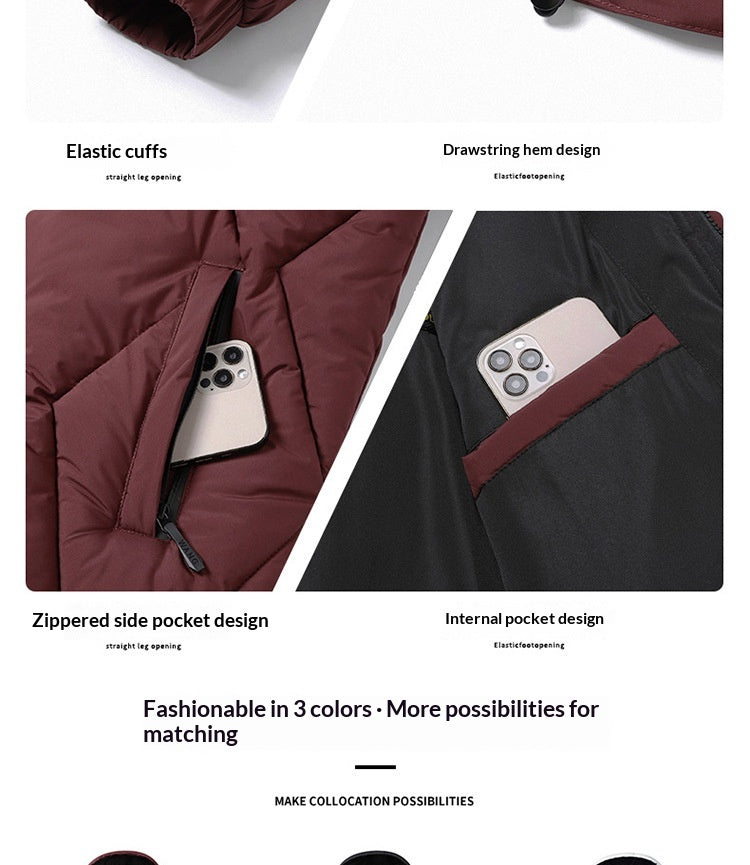 New Winter Men’s Detachable Hood Cotton-Padded Coat