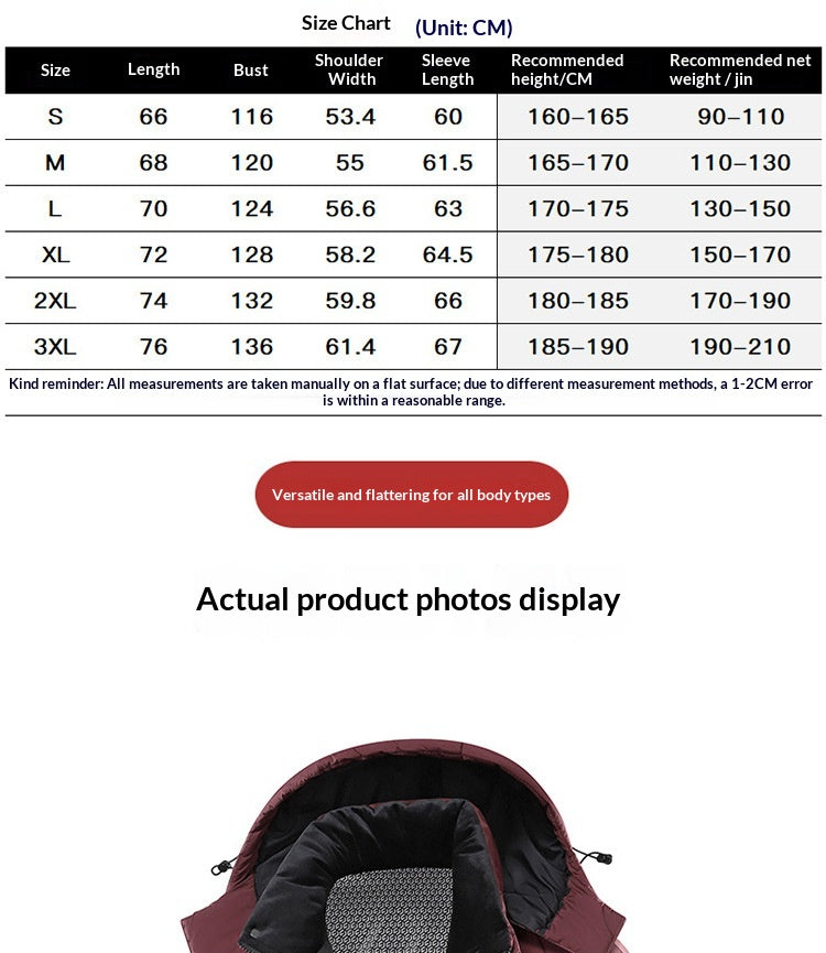 New Winter Men’s Detachable Hood Cotton-Padded Coat