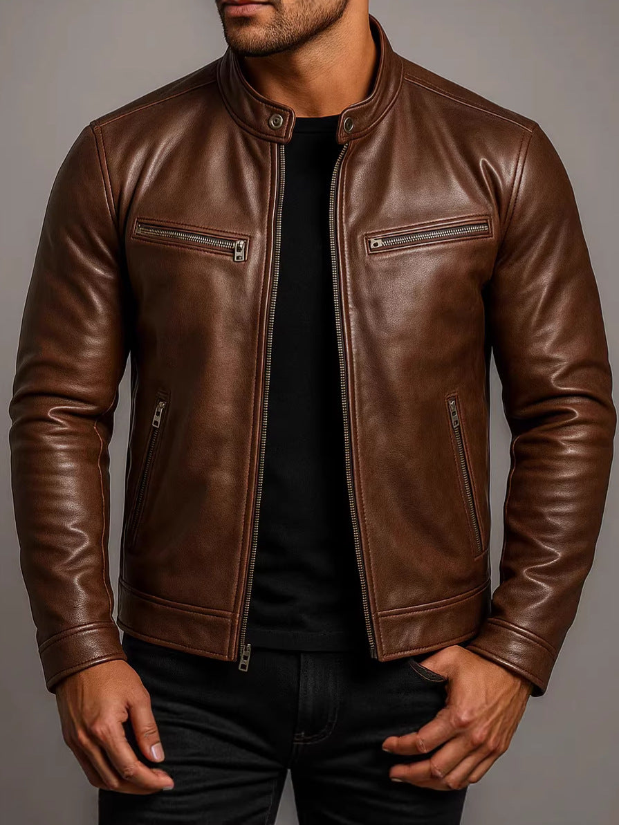 Men’s PU Leather Motorcycle Jacket