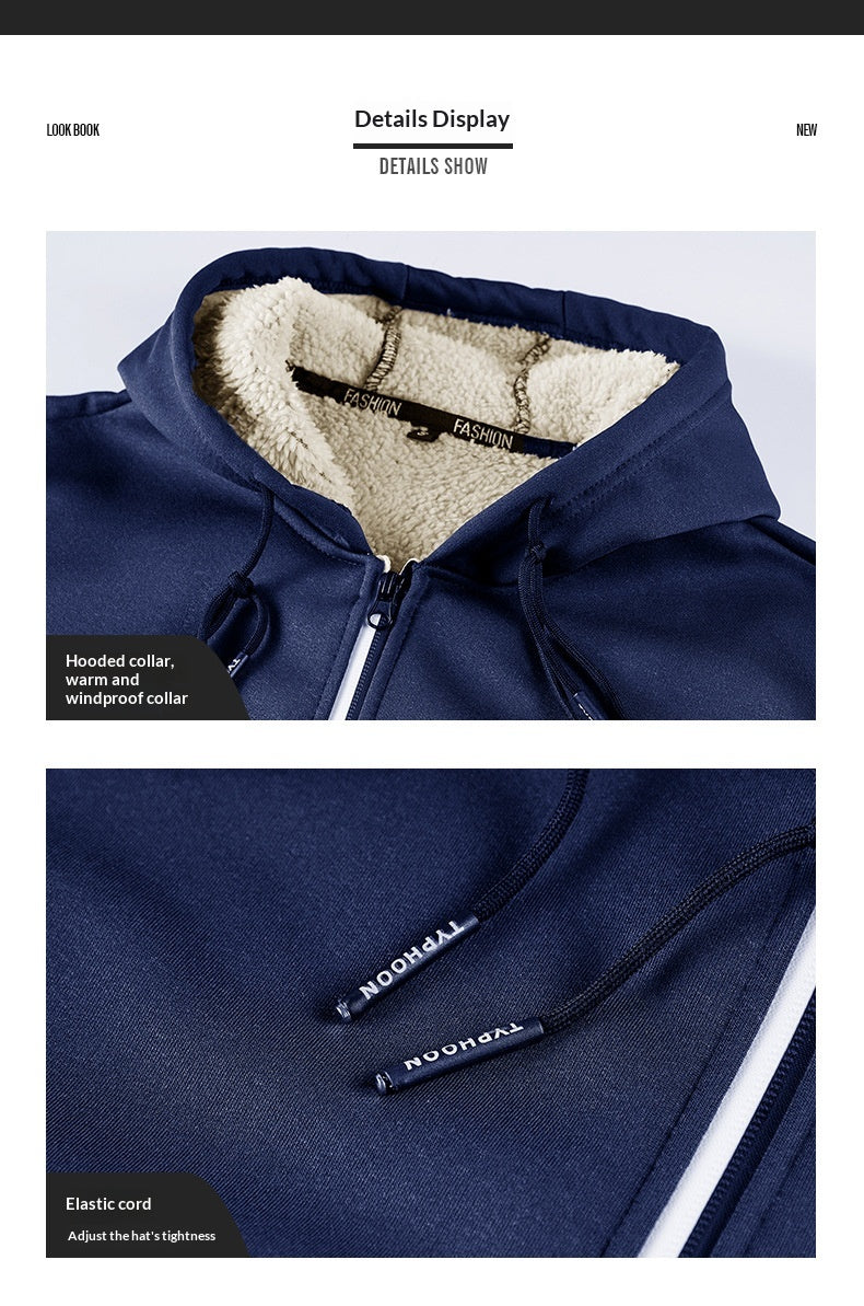 Men’s Thickened Winter Outdoor Lambswool Jacket – Extra Warm & Durable