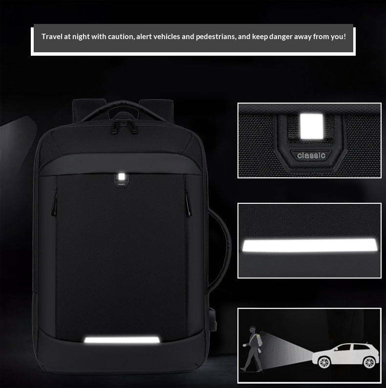 Multi-Functional Black Laptop Backpack