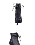 Cutout Lace-Up Ankle Boots