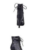 Cutout Lace-Up Ankle Boots