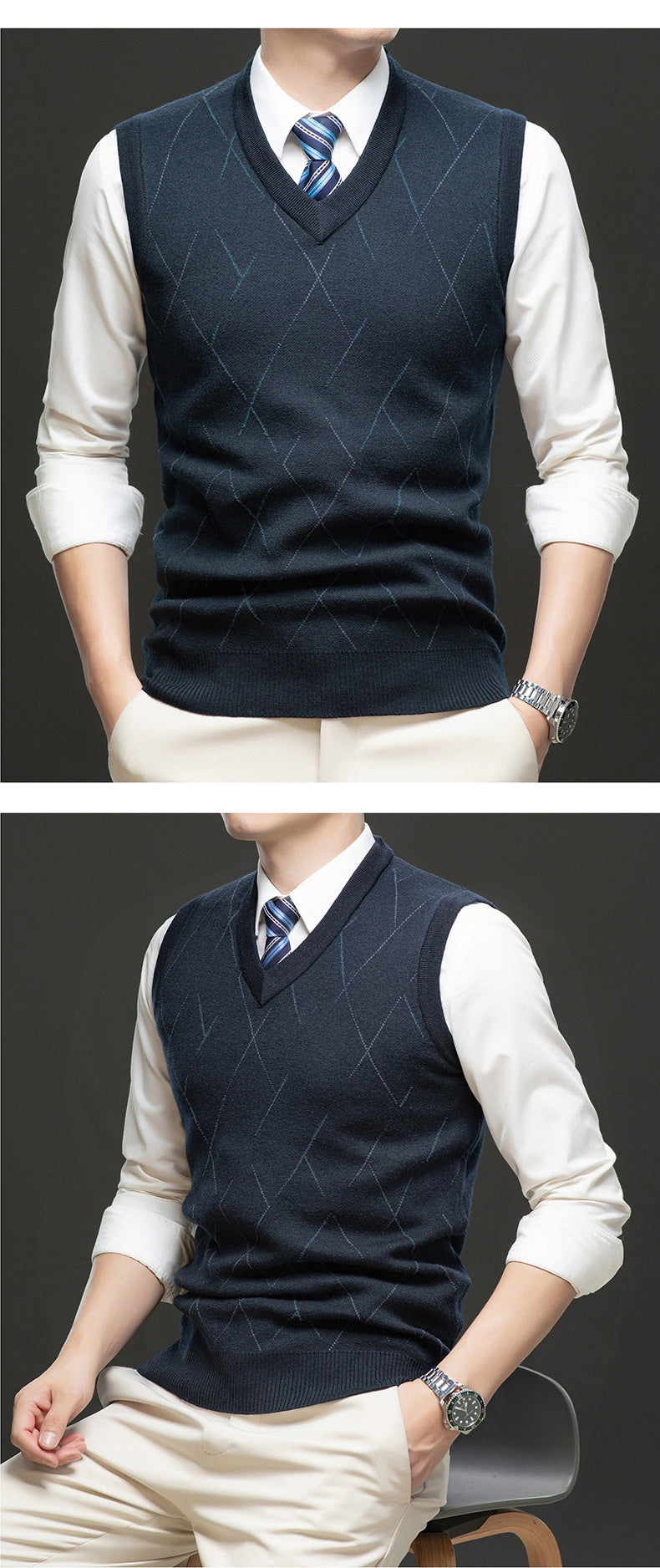 Men’s Sleeveless Knitted Vest