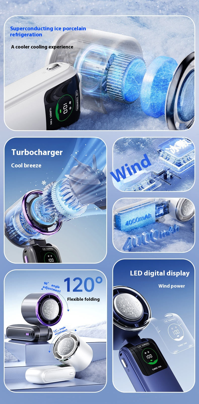 High-Speed Handheld Electric Fan
