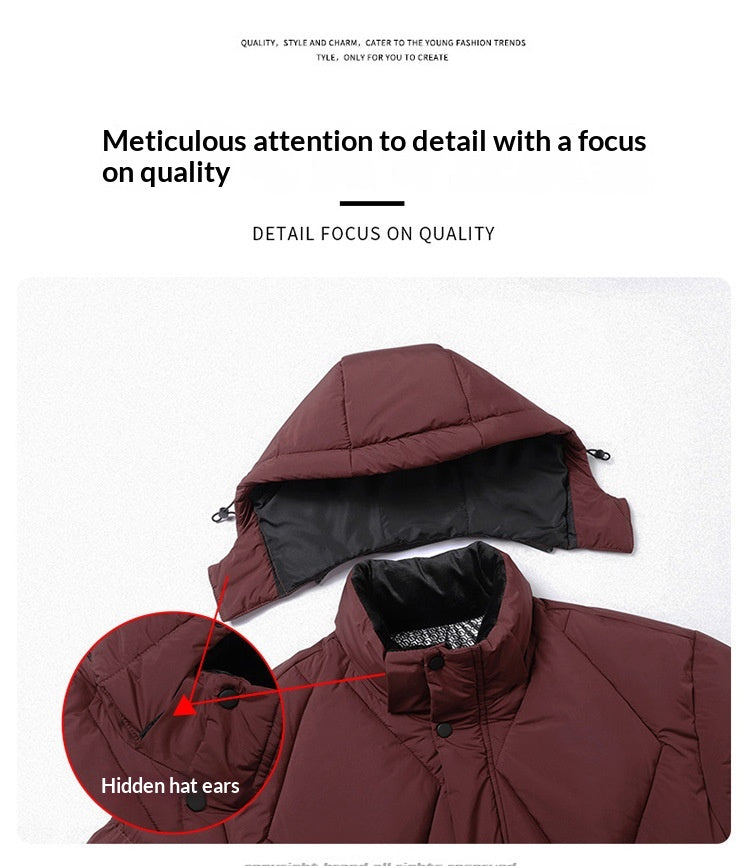 New Winter Men’s Detachable Hood Cotton-Padded Coat