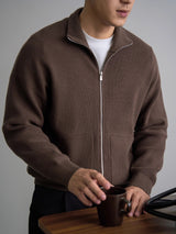 Men’s Autumn/Winter Zip-Up Sweater Top Coat – Warm & Stylish