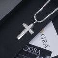 Luxury Moissanite Cross Necklace – Plated Pendant, Elegant Light Luxury Jewelry