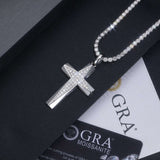 Luxury Moissanite Cross Necklace – Plated Pendant, Elegant Light Luxury Jewelry
