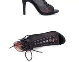 Cutout Lace-Up Ankle Boots