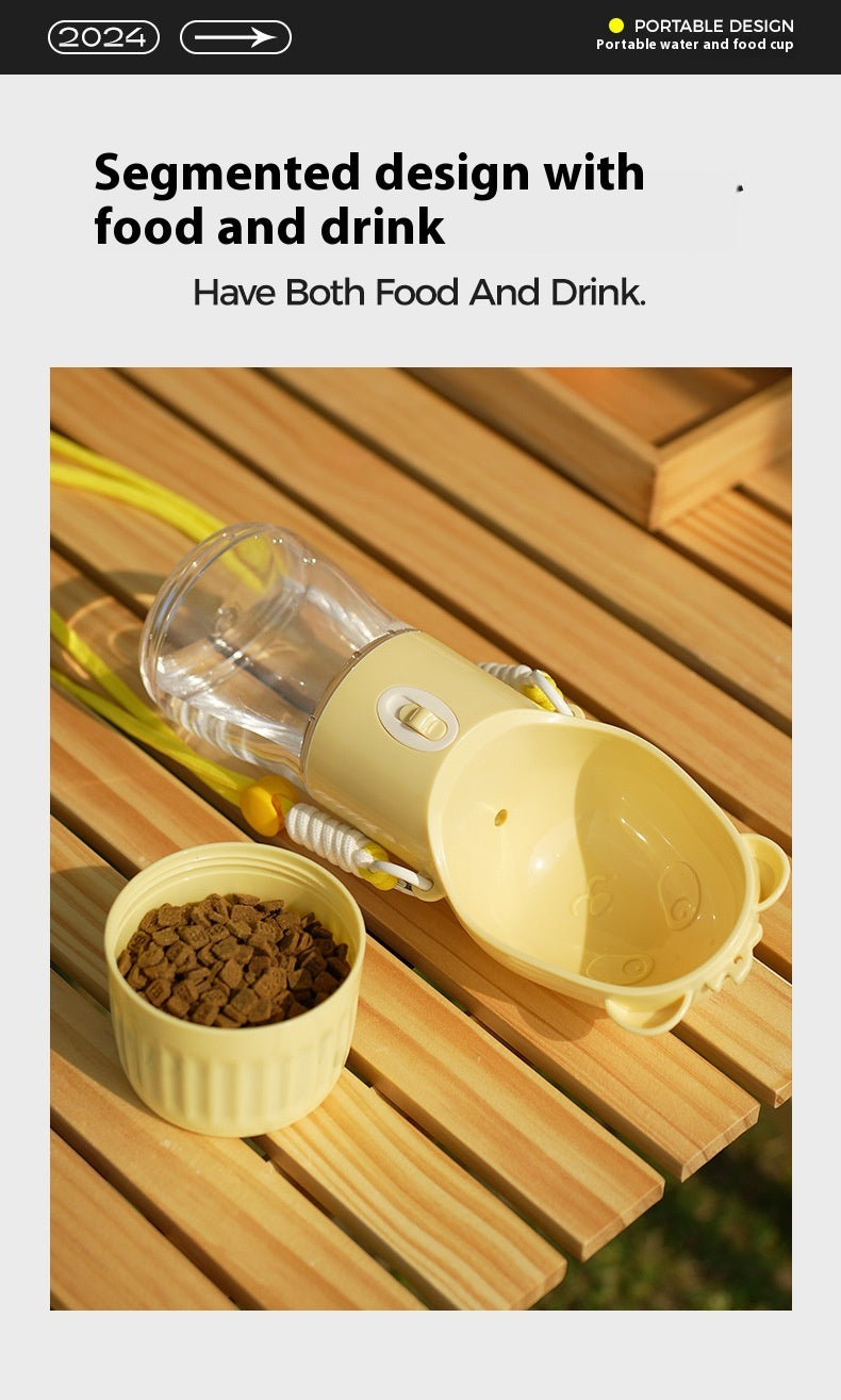 2-in-1 Portable Dog Water Bottle & Food Container