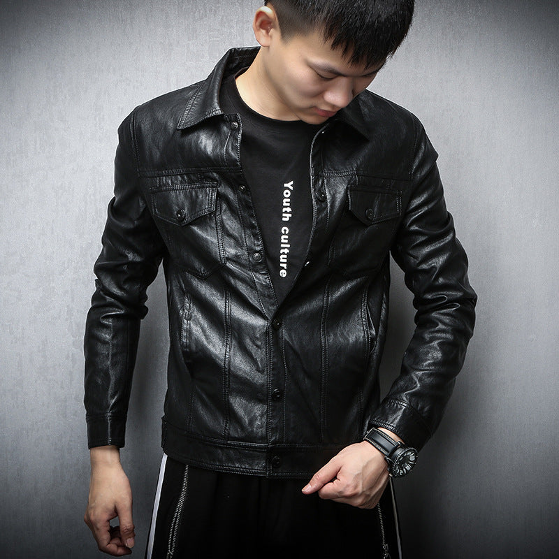 Men’s Korean-Style Biker Jacket