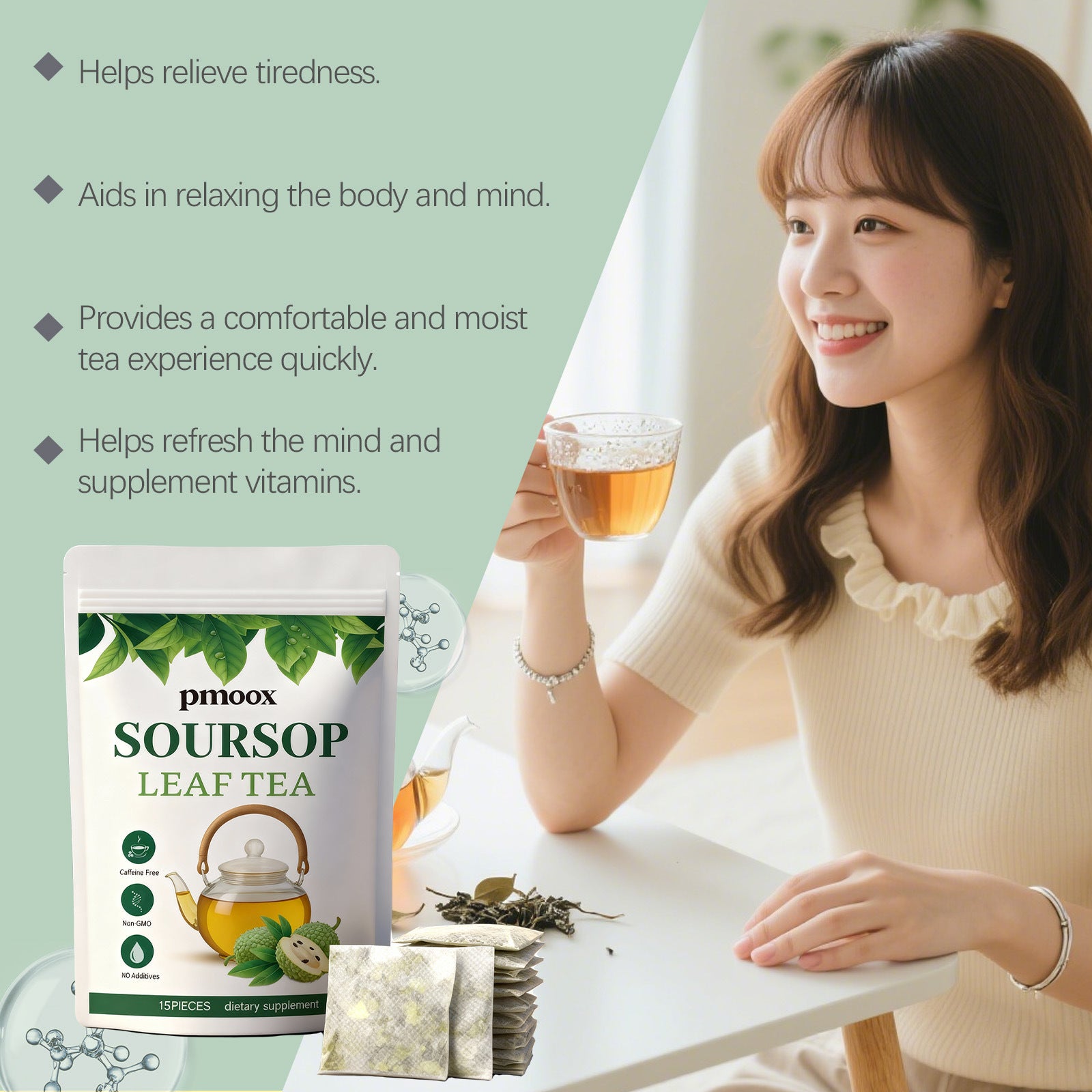 Qingrun Prickly Fruit & Lychee Leaf Tea – Exotic Wellness Blend (60g)