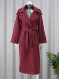 Fashion Lapel Woolen Coat with Belt