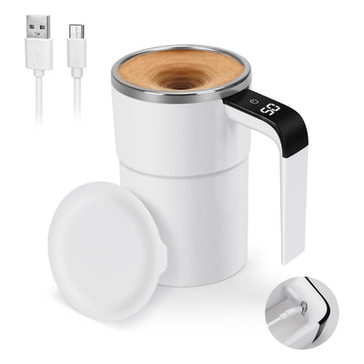 Smart Self-Stirring Magnetic Mug with Digital LED Temperature Display