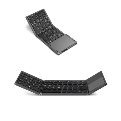 Mini Tri‑Fold Bluetooth Keyboard – Portable Thin Touch Keyboard