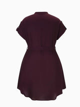 V-Neck Short Sleeve Summer Dress with Belt