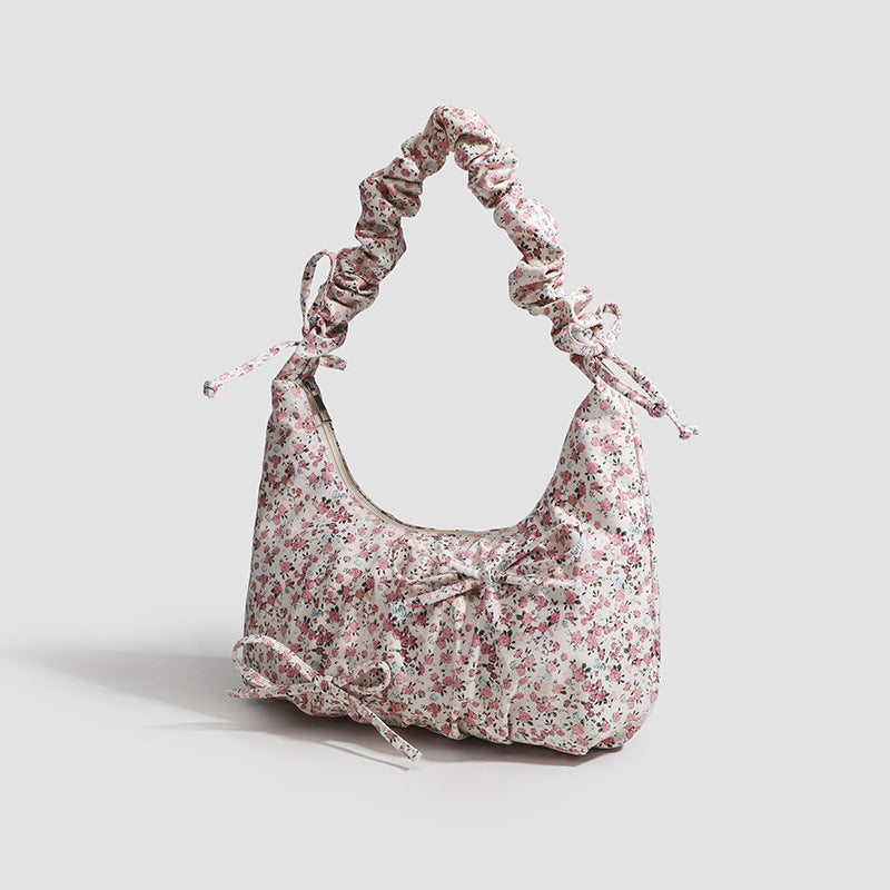 Women’s Floral Crossbody Bag – Cute Shoulder Purse with Bow Accent & Adjustable Strap