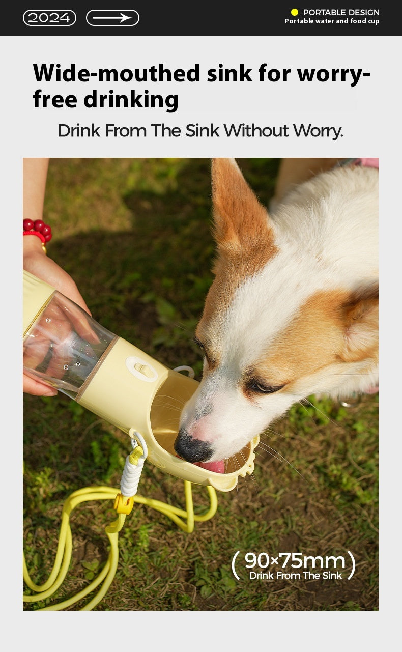 2-in-1 Portable Dog Water Bottle & Food Container