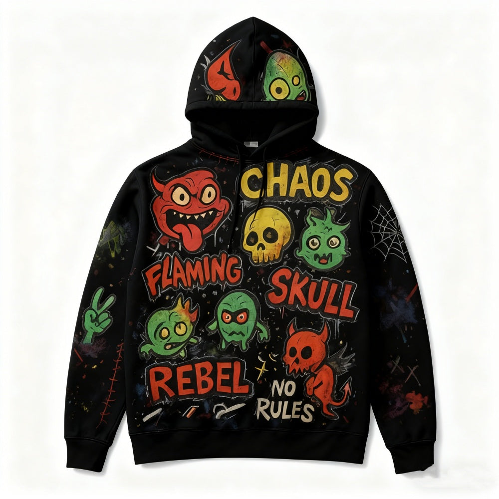 Painted Hoodie – Printed Graffiti Sweatshirt for Streetwear Style