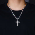 Luxury Moissanite Cross Necklace – Plated Pendant, Elegant Light Luxury Jewelry