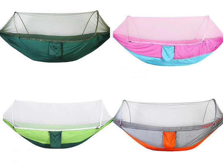 Fully Automatic Quick-Opening Hammock with Mosquito Net