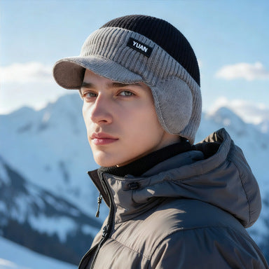Men’s Fleece-Lined Thickened Warm Knitted Hat – Winter Comfort