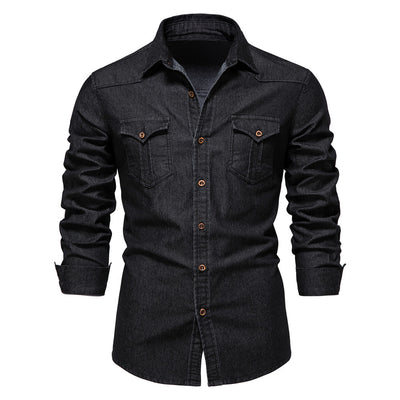Men’s Long-Sleeved Denim Shirt