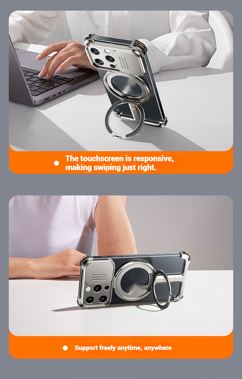 Magnetic Bezel-Free 360° Rotating Bracket Phone Case