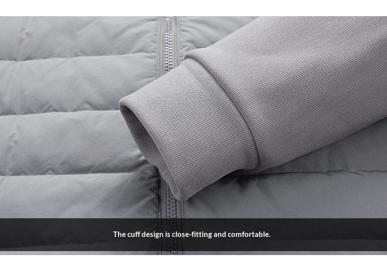 Men’s Stand-Up Collar Patchwork Down Jacket