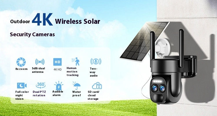 Solar-Powered 8X Zoom Surveillance Camera
