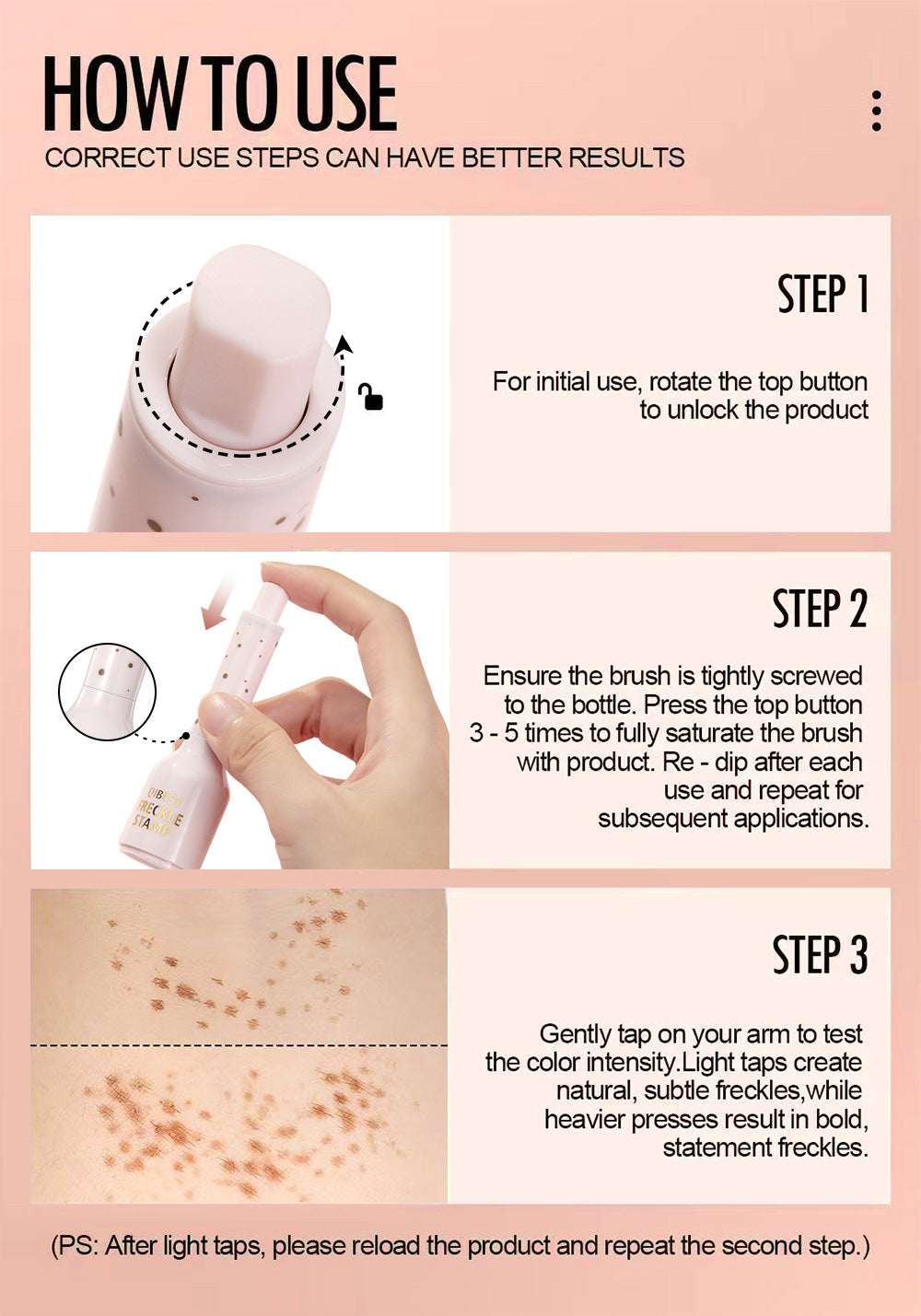 Brown Facial Pseudo Freckle Makeup Brush