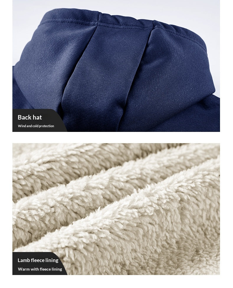 Men’s Thickened Winter Outdoor Lambswool Jacket – Extra Warm & Durable