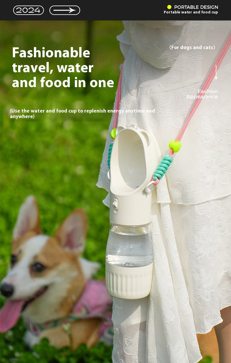 2-in-1 Portable Dog Water Bottle & Food Container