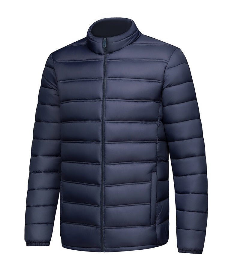 Men’s Warm Stand-Up Collar Zippered Cotton-Padded Jacket