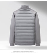 Men’s Stand-Up Collar Patchwork Down Jacket