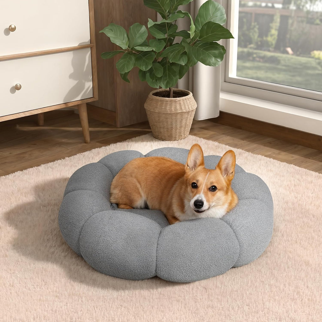 Calming Bed for Cats & Dogs, Non-Slip & Washable