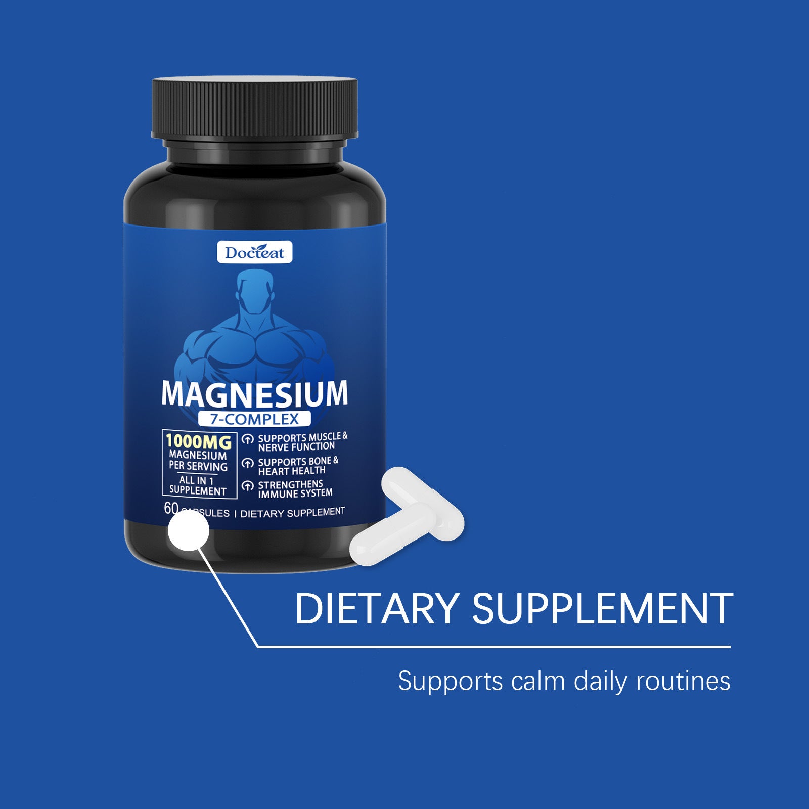 Seven-Source Magnesium Complex Capsules – Complete Mineral Support for Energy & Relaxation