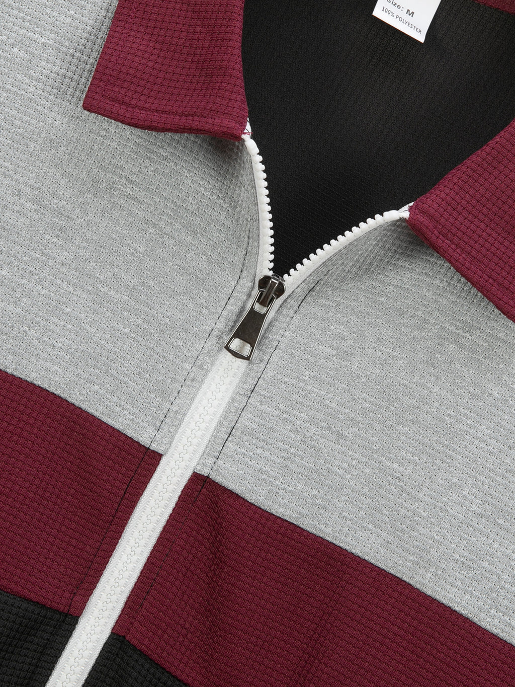 Waffle Knit Colorblock Cardigan – Notched Collar & Zippered Pockets