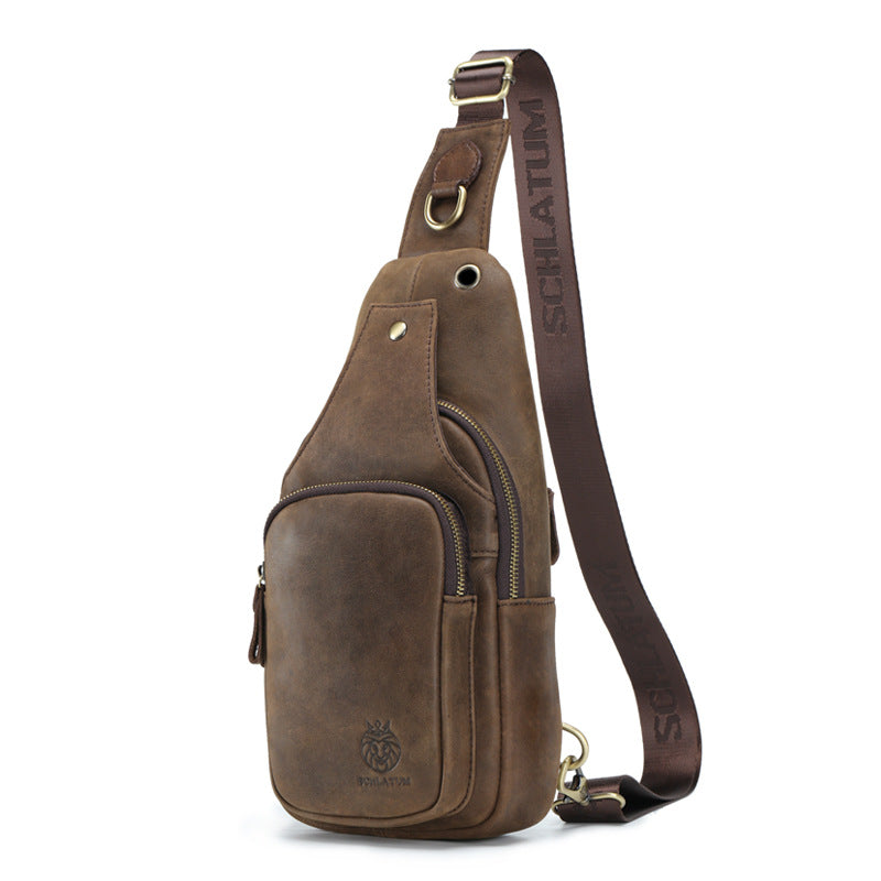 Men’s Retro Cowhide Front Sling Bag