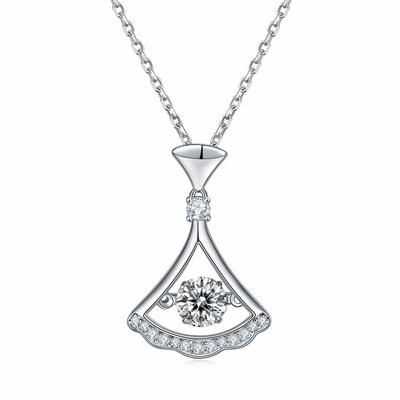 Luxury Moissanite Necklace – Plated Pendant, Refined Light Luxury Jewelry