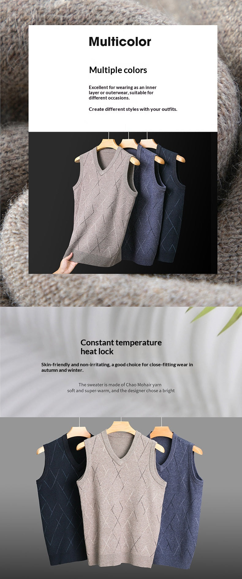 Men’s Sleeveless Knitted Vest