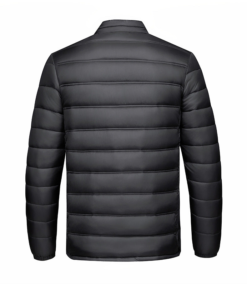Men’s Warm Stand-Up Collar Zippered Cotton-Padded Jacket