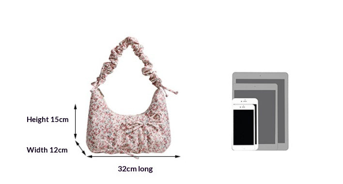 Women’s Floral Crossbody Bag – Cute Shoulder Purse with Bow Accent & Adjustable Strap