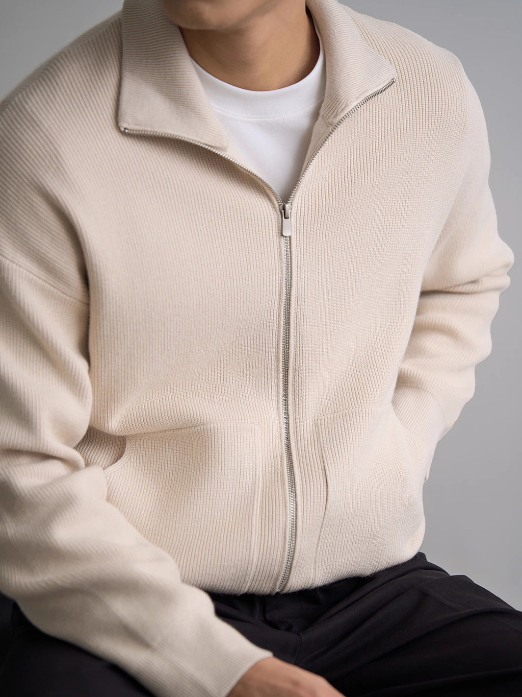 Men’s Autumn/Winter Zip-Up Sweater Top Coat – Warm & Stylish