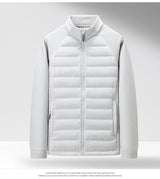 Men’s Stand-Up Collar Patchwork Down Jacket