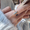 French Vintage Enamel Ring – Retro Golden Adjustable Open Ring, Elegant Daily Jewelry