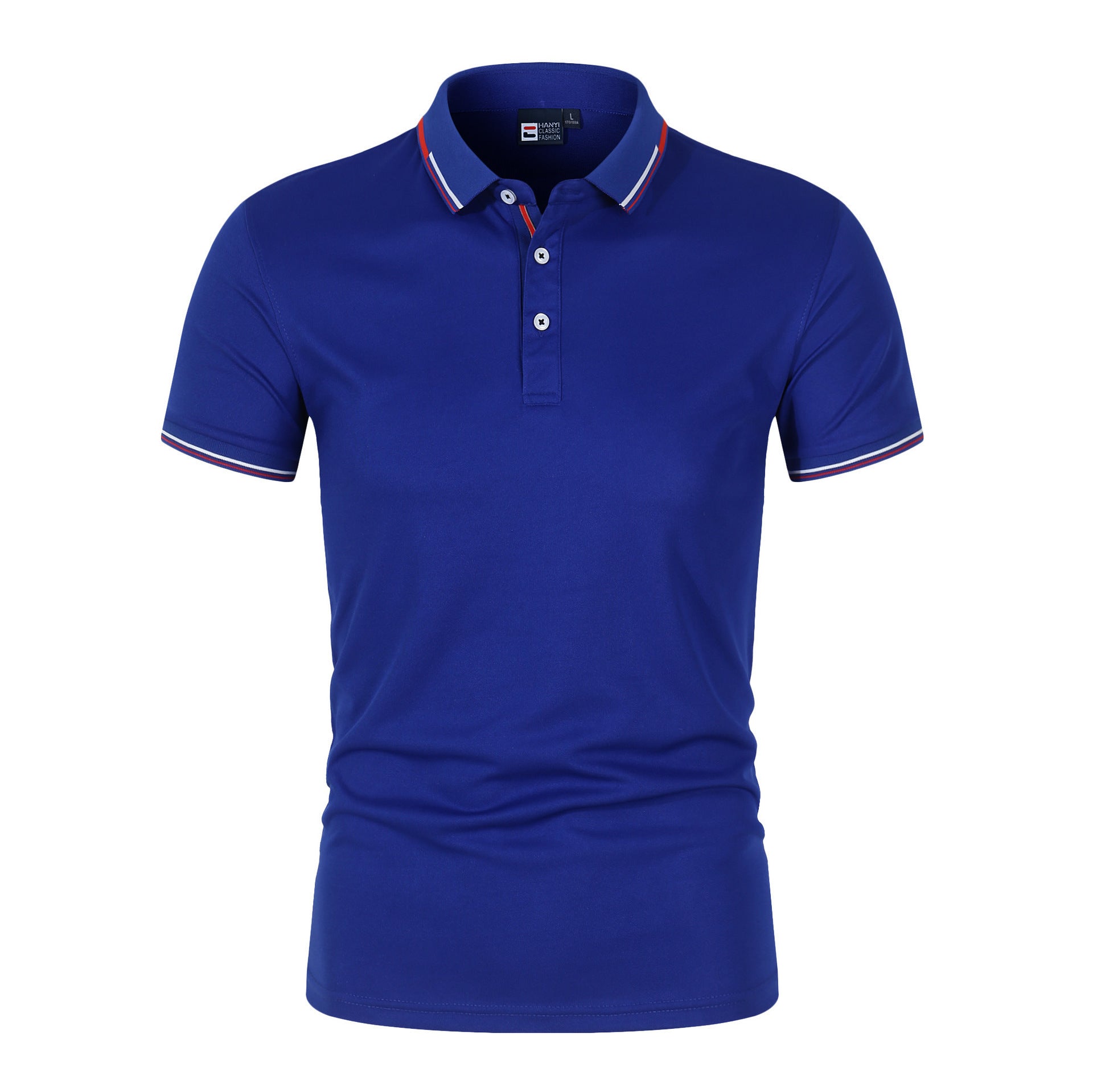 Solid Color Men’s Polo Shirt – Stand-Up Collar & Short Sleeves