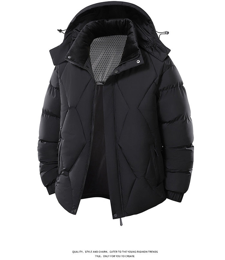 New Winter Men’s Detachable Hood Cotton-Padded Coat