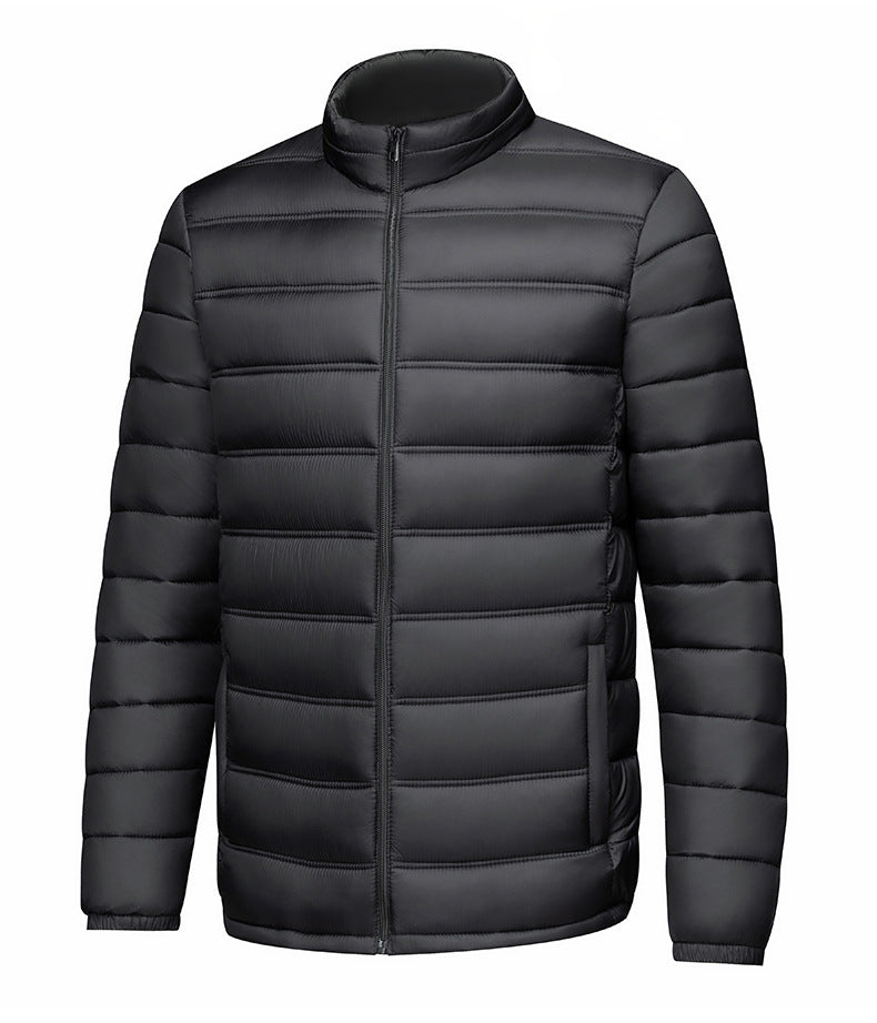 Men’s Warm Stand-Up Collar Zippered Cotton-Padded Jacket